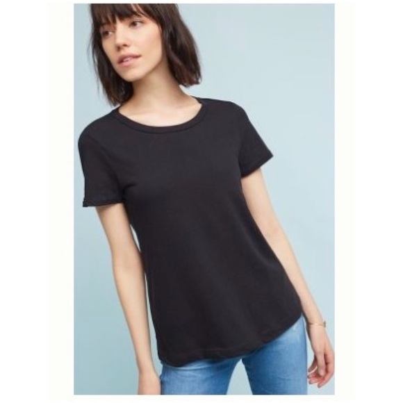 Nwt Anthropologie Crew Neck Cotton Tee T-Shirt Pure + Good Size XS New Anthro - Picture 2 of 5